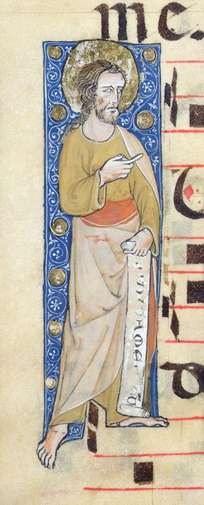 An apostle holding a phylactery, Judica me deus, c.1320 by French School